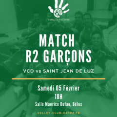 ✏️ Match Senior G à Bélus Samedi 05 Février à 18h