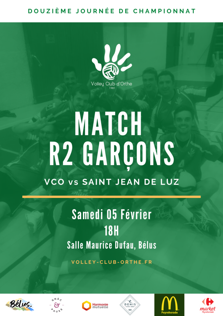✏️ Match Senior G à Bélus Samedi 05 Février à 18h