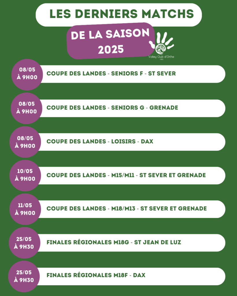 🎉 Les Derniers Matchs de la Saison 2025 du VCO