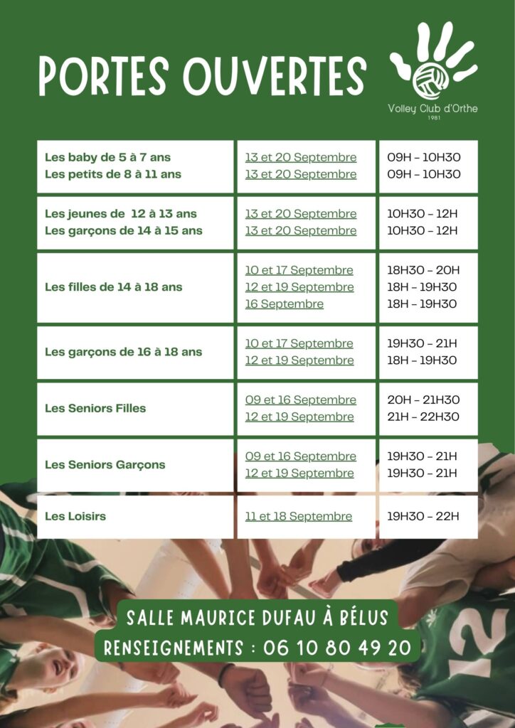 Portes Ouvertes du Volley Club d’Orthe 🏐