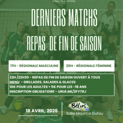 Derniers matchs & repas de fin de saison : une soirée à ne pas manquer !