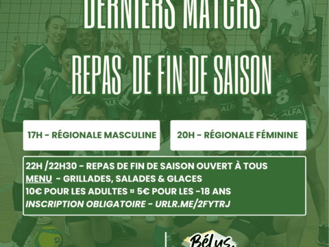 Derniers matchs & repas de fin de saison : une soirée à ne pas manquer !