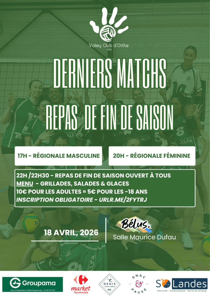 Derniers matchs & repas de fin de saison : une soirée à ne pas manquer !