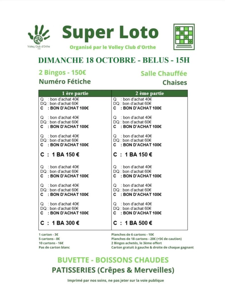 Le SUPER LOTO du VCO arriveđ
